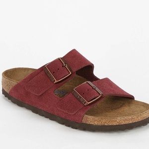 Maroon birkenstocks